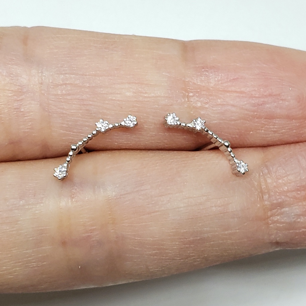 Sterling Silver Aries Zodiac Earrings Constellation Birthday Earrings